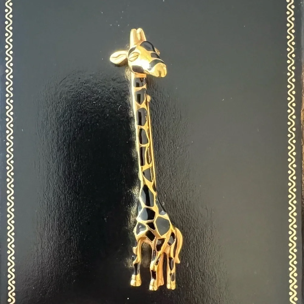 Vintage Carolee Gold/Black Giraffe Pin - Picture 2 of 9